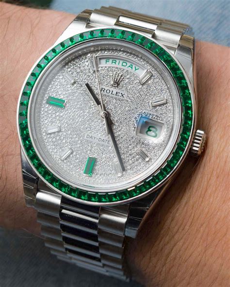 emerald face day date rolex|rolex emerald color.